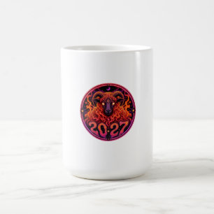 Psychedelic Fire Ram Aries Coffee Mug