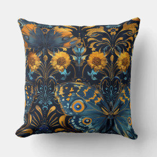 Psychedelic Flight Tapestry Botanical Cushion