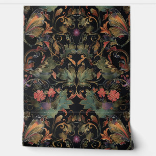 Psychedelic Flight Tapestry Botanical Wallpaper