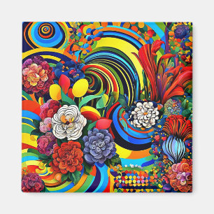 Psychedelic Floral 2 Magnet