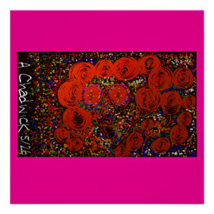 Psychedelic Floral Bug Girl Poster