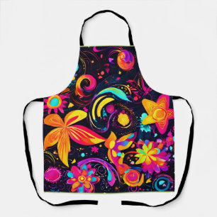 Psychedelic Floral Cosmos Apron