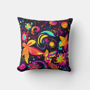 Psychedelic Floral Cosmos Cushion