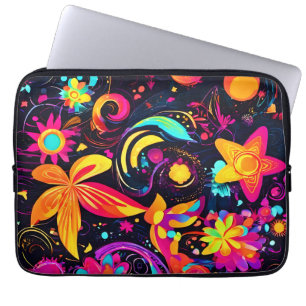 Psychedelic Floral Cosmos Laptop Sleeve