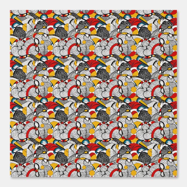 Psychedelic Floral Frenzy: A Vibrant Pattern Wallpaper (Front)