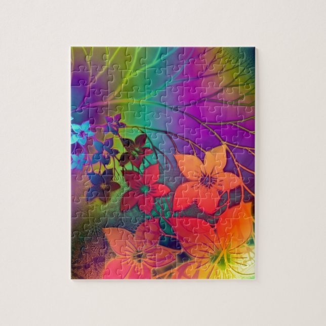 Psychedelic Floral Jigsaw Puzzle (Vertical)