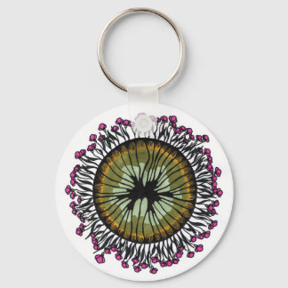 Psychedelic Floral Mandala Eye Keychain | Trippy A