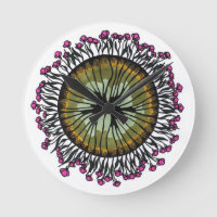 Psychedelic Floral Mandala Eye Wall Clock | Trippy