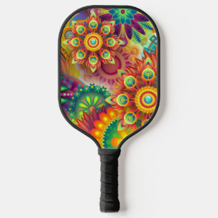 Psychedelic Floral Pattern  Pickleball Paddle