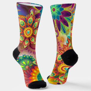 Psychedelic Floral Pattern  Socks