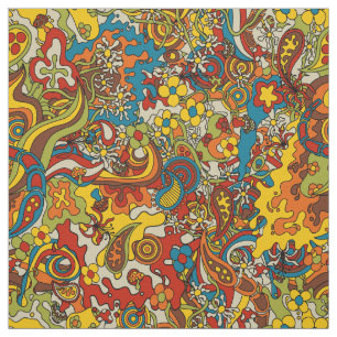 psychedelic flow, retro 70s fabric
