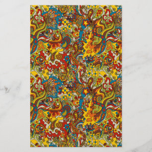 psychedelic flow scrapbook, matte stationary stationery