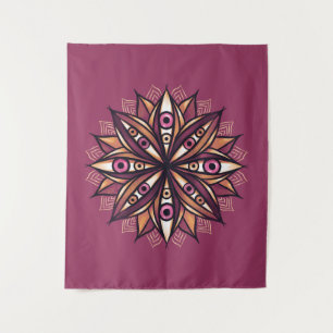 Psychedelic Flower Art with Trippy Creepy Eyes Tapestry
