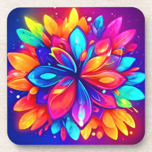 Psychedelic Flower Artwork Coaster