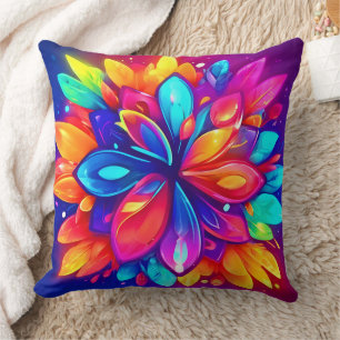 Psychedelic Flower Artwork Cushion
