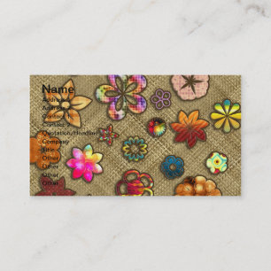 psychedelic flower basket weave business card