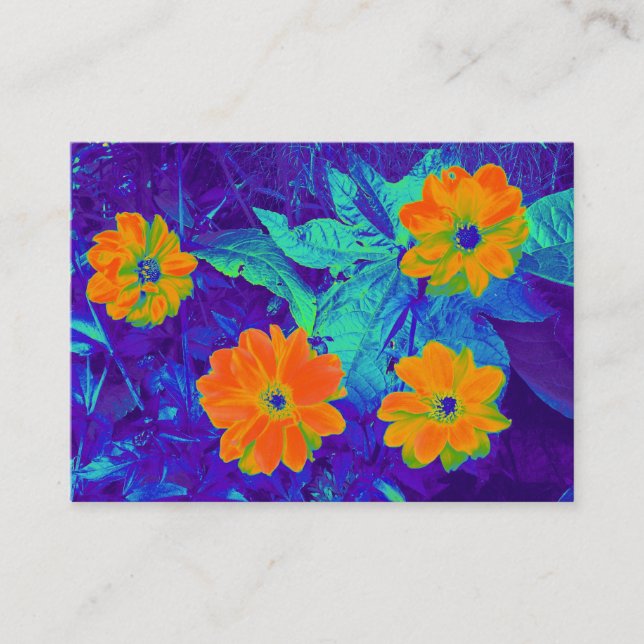 Psychedelic Flower Bed Business Card (Front)