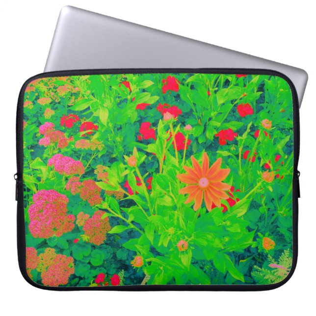 Psychedelic Flower Bed Laptop Sleeve (Front)