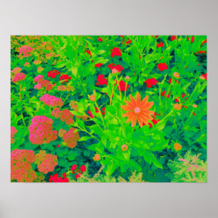 Psychedelic Flower Bed Poster