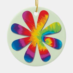 Psychedelic Flower Ceramic Tree Decoration