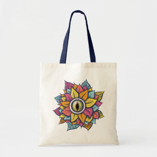 Psychedelic Flower Spooky Colourful Surreal Art Tote Bag