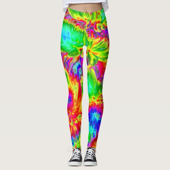 psychedelic flowers 2 leggings (Front)