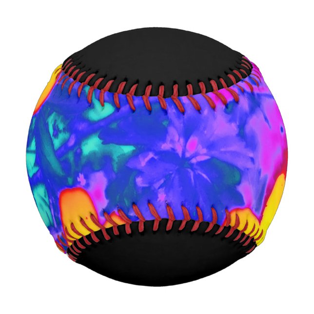 psychedelic flowers 4 baseball (Back)