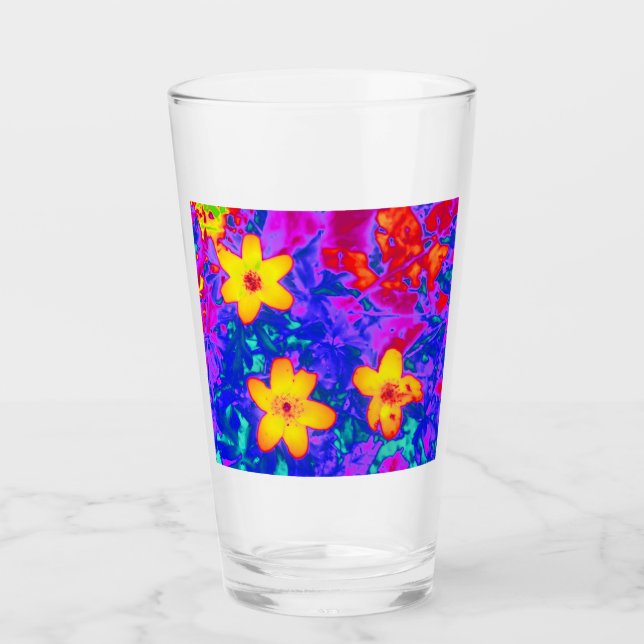 psychedelic flowers 4 glass (Front)
