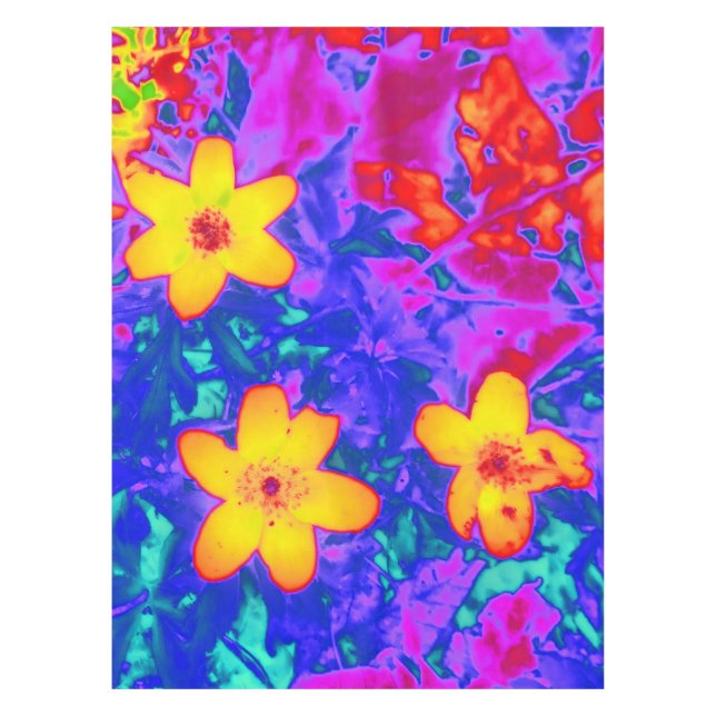 psychedelic flowers 4 tablecloth (Front)