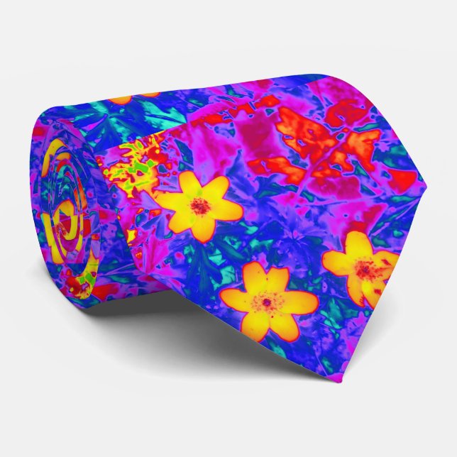 psychedelic flowers 4 tie (Rolled)