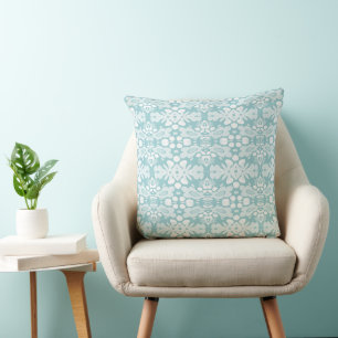 Psychedelic Flowers And Hearts Seagrass Cushion