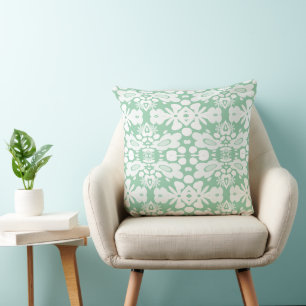 Psychedelic Flowers & Heart Mint Cushion