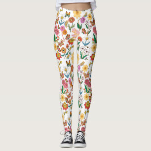 Psychedelic Flowers Pattern x4 Leggings