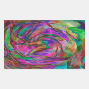 Psychedelic Flowers Rectangular Sticker