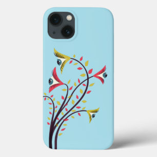 Psychedelic Flowers With Staring Eyes iPhone 13 Case