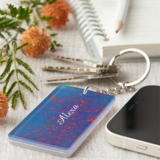 Psychedelic fluidic pattern key ring