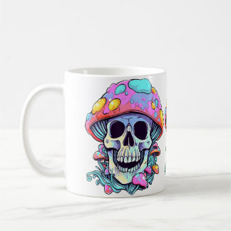 Psychedelic Forest Festival Edm Skull Dj Coffee Mug
