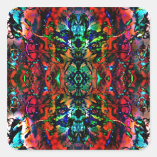 Psychedelic Forest Square Sticker