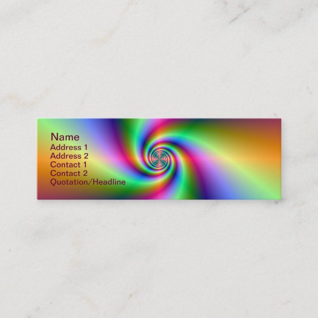 Psychedelic Four Wind Spiral Business Card (Front)