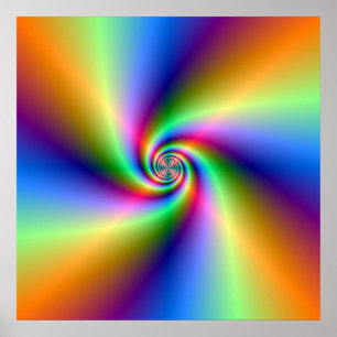 Psychedelic Four Wind Spiral  Poster