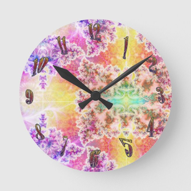Psychedelic Fractal Art Design Clock (Front)
