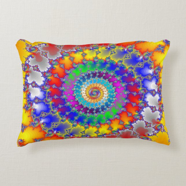 Psychedelic Fractal Decorative Cushion (Front)