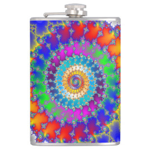 Psychedelic Fractal Hip Flask