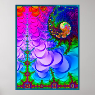 Psychedelic Fractal Land Poster