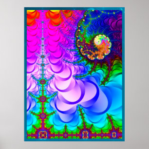Psychedelic Fractal Land Poster