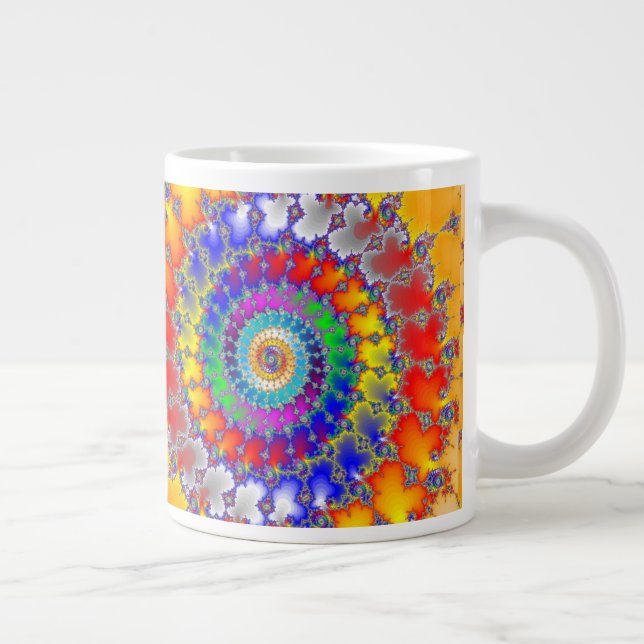 Psychedelic Fractal Large Coffee Mug (Right)