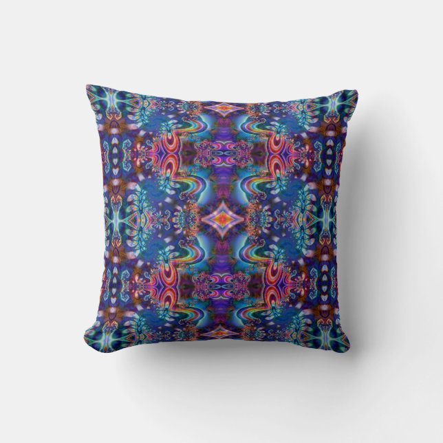 Psychedelic Fractal Pillow Design R5K4A (Front)