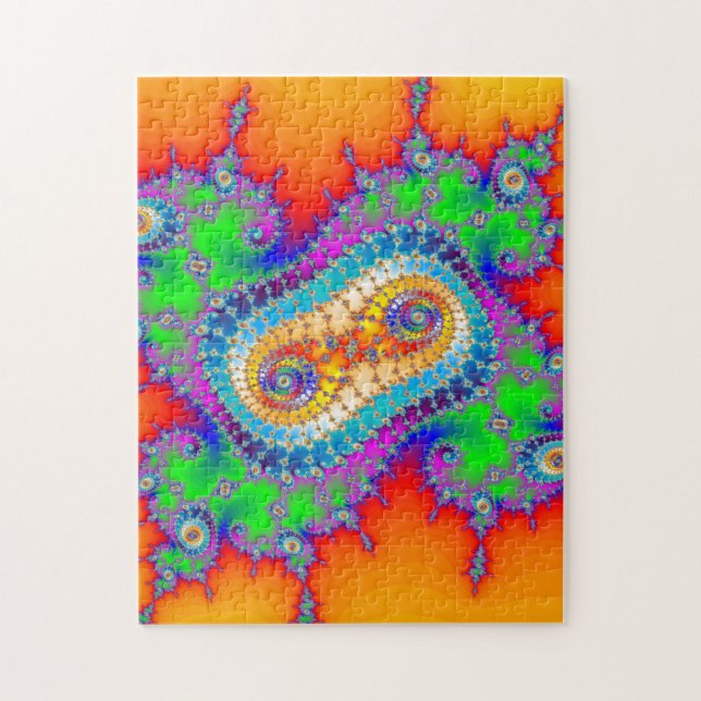 Psychedelic Fractal Spirals Jigsaw Puzzle (Vertical)
