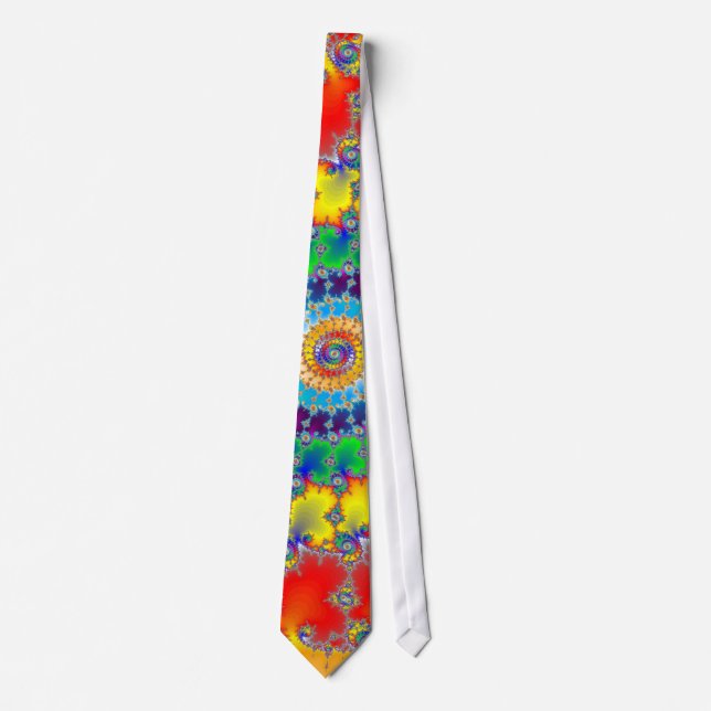 Psychedelic Fractal Spirals Tie (Front)