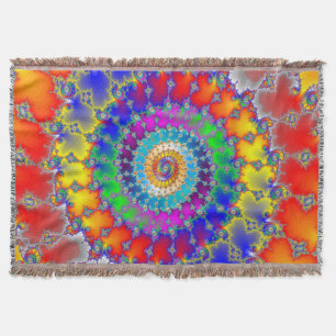 Psychedelic Fractal Throw Blanket
